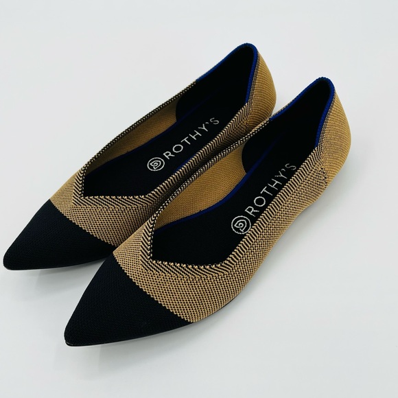 RETIRED Rothy's THE POINT Pointed Toe Flats DUNE CAP TOE 9.5 - Picture 2 of 7